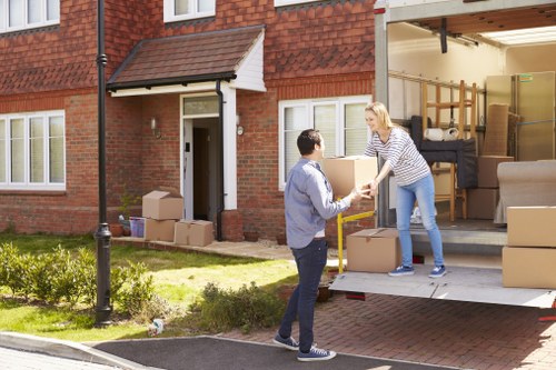 Checklist and packed belongings for a Stoke Newington move