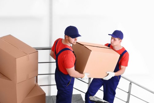 Packed boxes and furniture ready for a local house move