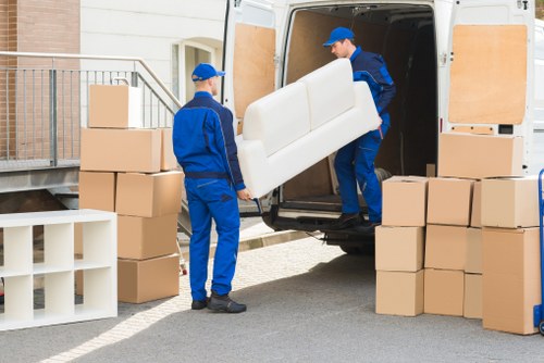 Example of a flat move in Stoke Newington with boxes and furniture