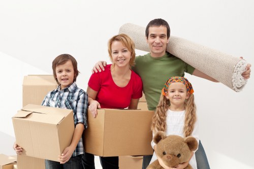 Office removal equipment prepared for transport in North London